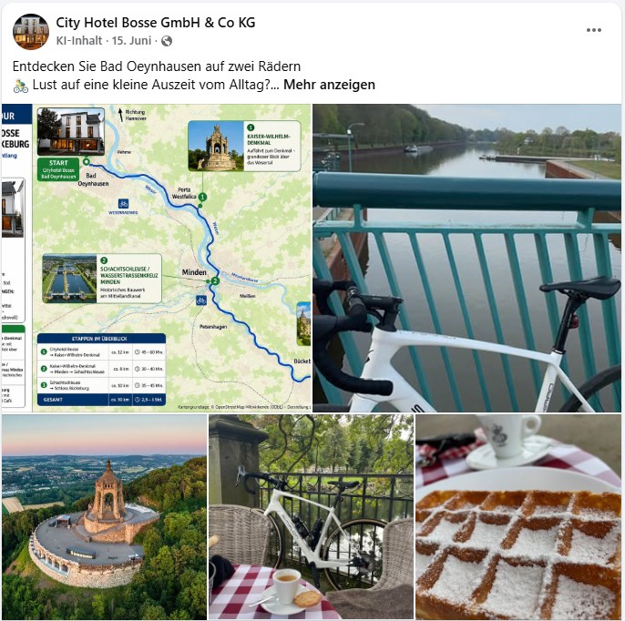 Facebook post: multi-day tour Bad Oeynhausen – Minden – Bückeburg Palace